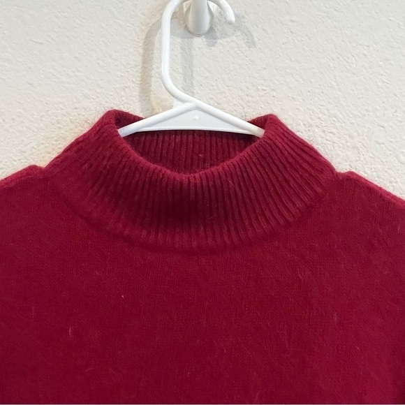 Cosette red burgundy fuzzy mock-neck turtleneck fits like medium - Picture 6 of 7